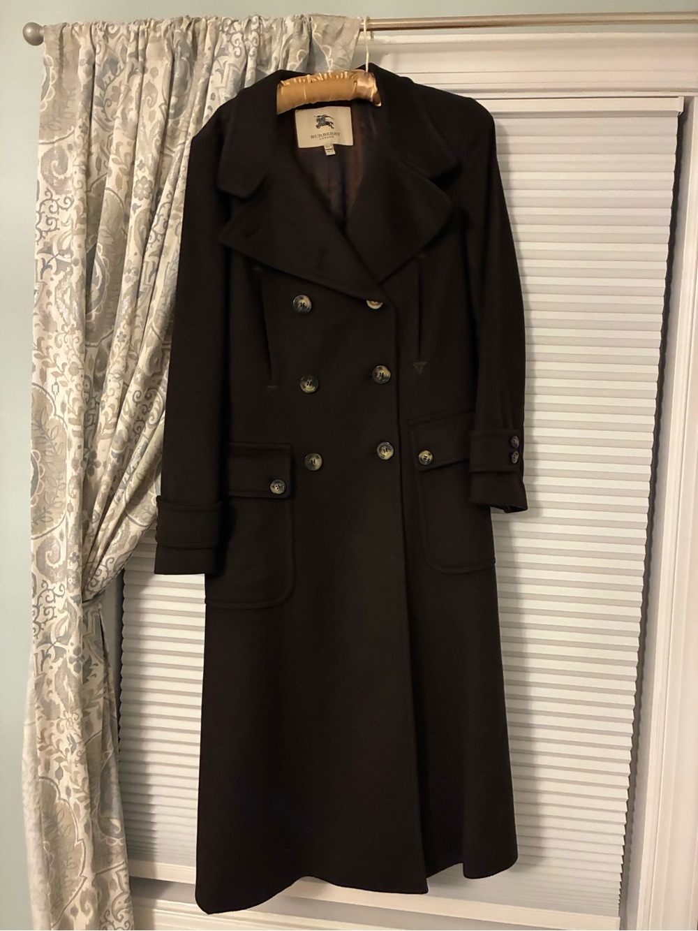 Burberry size 8/10 Black Double-Breasted Cashmere Maxi Coat